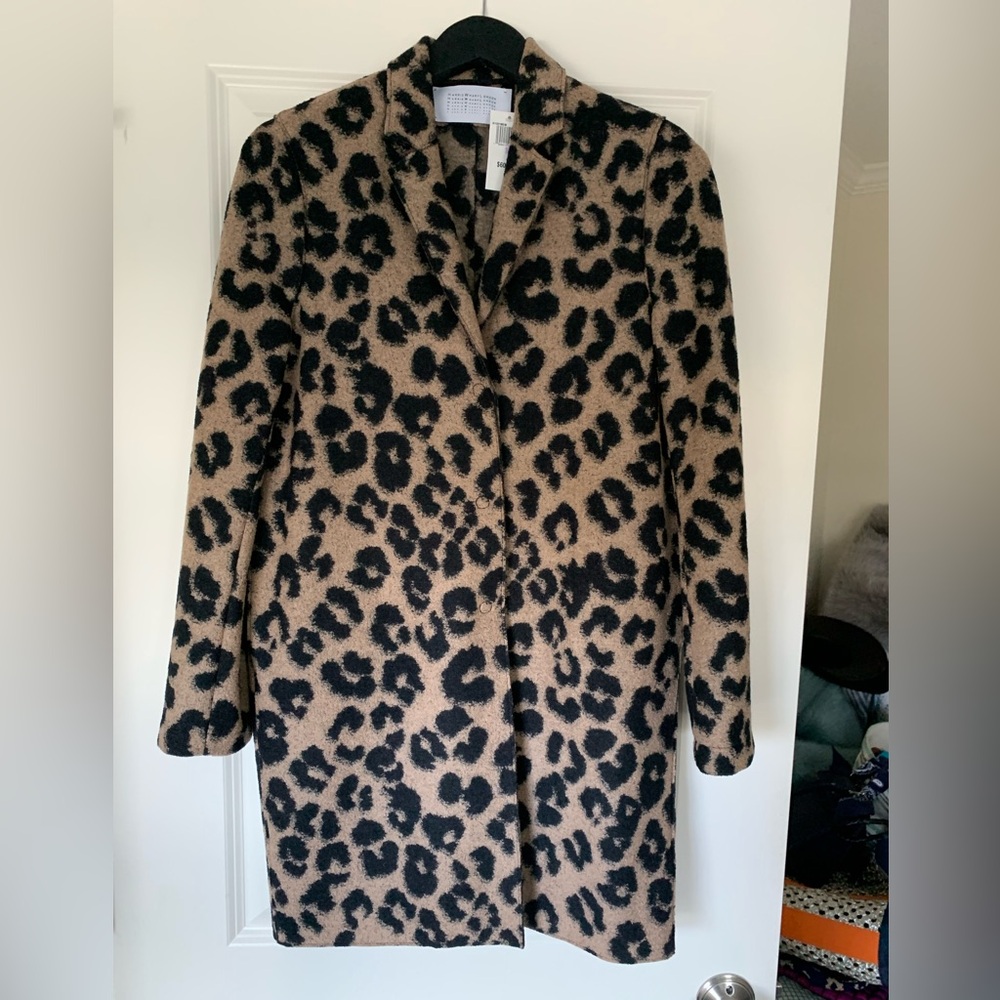 HARRIS WHARF LONDON Leopard Print Jacket Designer Fall Wool Coat NEW IT 38 - Picture 8 of 16